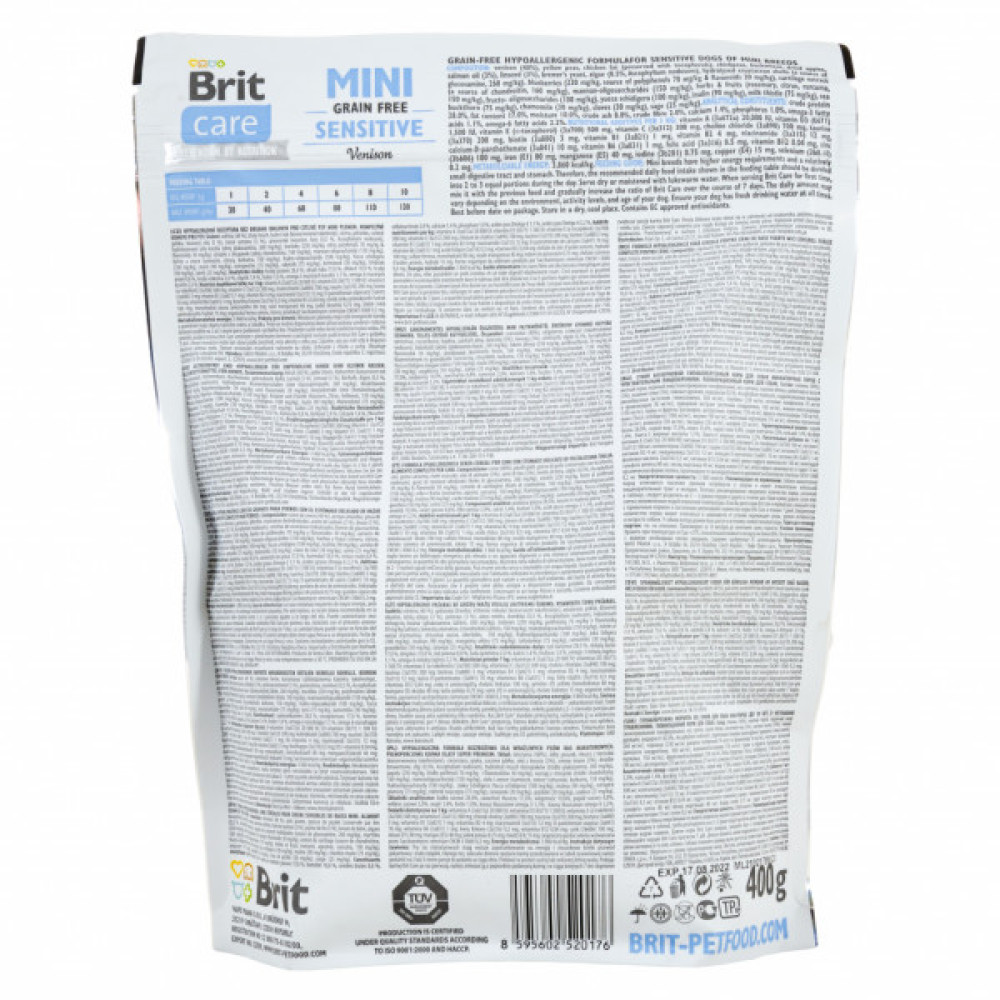 Сухий корм для собак Brit Care GF Mini Sensitive 400 г (8595602520176)