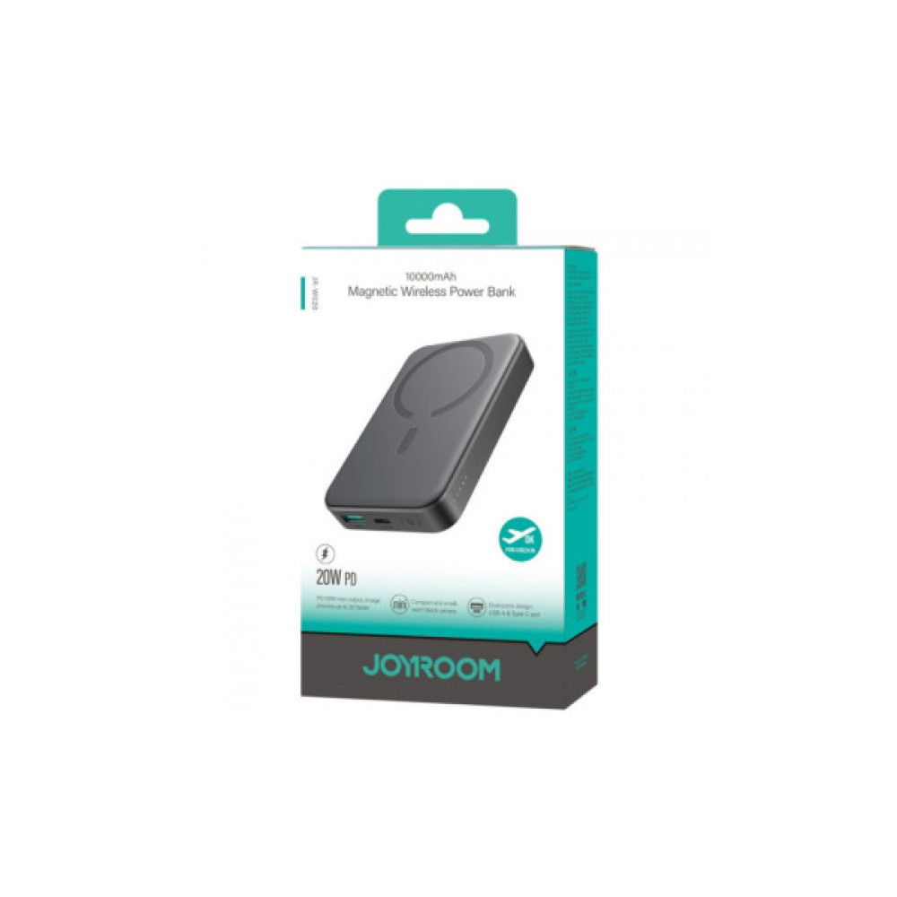 Батарея універсальна JOYROOM Magnetic Wireless 10000mAh 20W PD, QC, USB-C In/Out Black (JR-W020 / 6941237118455)
