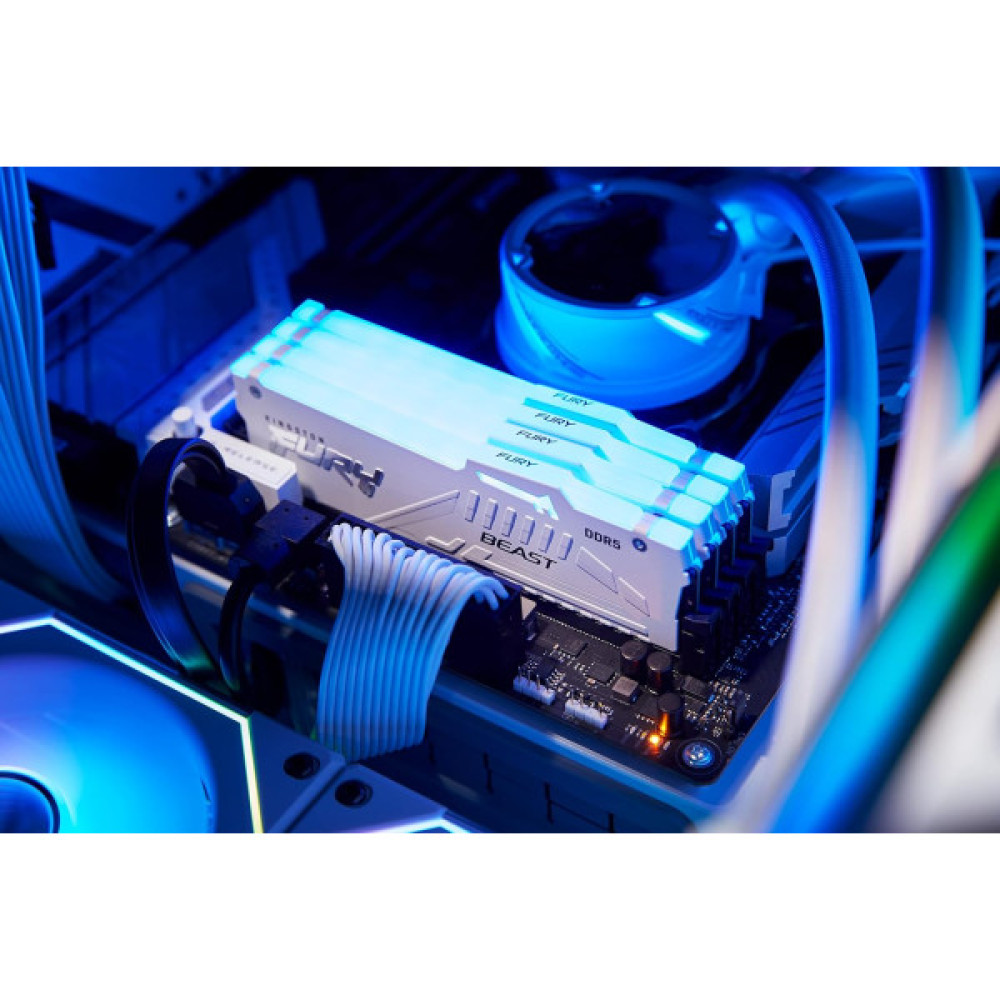 Пам'ять ПК Kingston DDR5  16GB 6000 FURY Beast  Білий RGB EXPO