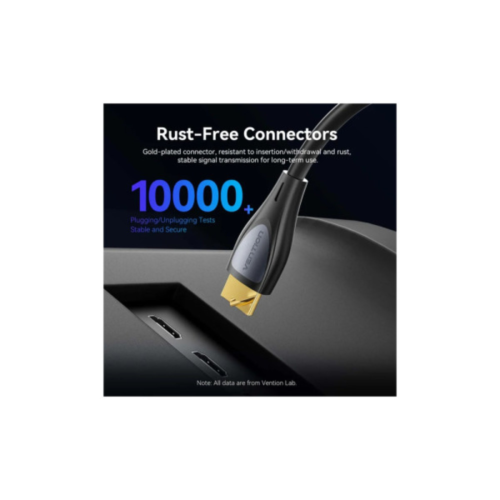 Кабель мультимедійний HDMI M to HDMI M 1.0m 4K60Hz 90° corner black Vention (ALRBF)