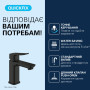 Змішувач для раковини Grohe QuickFix Dice Black S-розміру, довж. виливу - 106мм, неповоротний, 1 важіль, чорний матовий