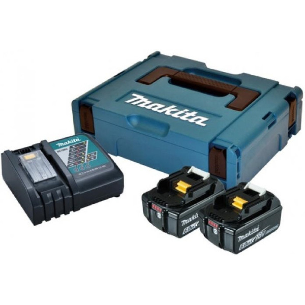 Набір акумулятора та зарядного пристрою Makita 198116-4 LXT BL1860B, 2х18В, 6А·год, ЗП DC18RC, кейс Makpac
