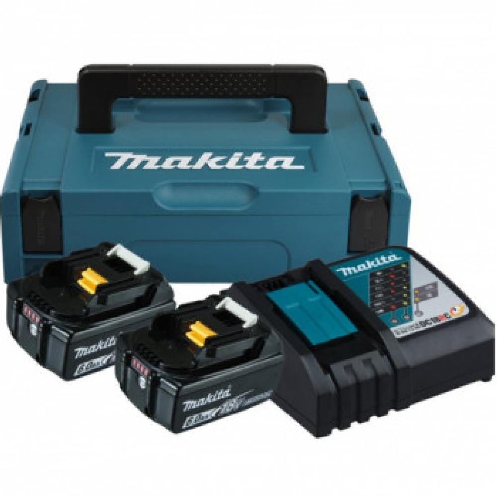 Набір акумулятора та зарядного пристрою Makita 198116-4 LXT BL1860B, 2х18В, 6А·год, ЗП DC18RC, кейс Makpac