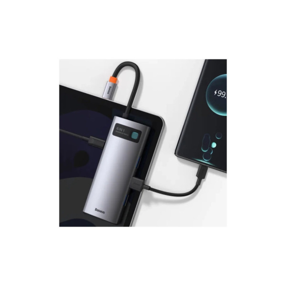 Концентратор Baseus USB-C 6-in-1 (CAHUB-CW0G)