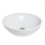 Раковина, умивальник Adamant KREIS, штучний камінь, кругла, без отвору для змішувача та переливу, 420х150мм, накладний, білий