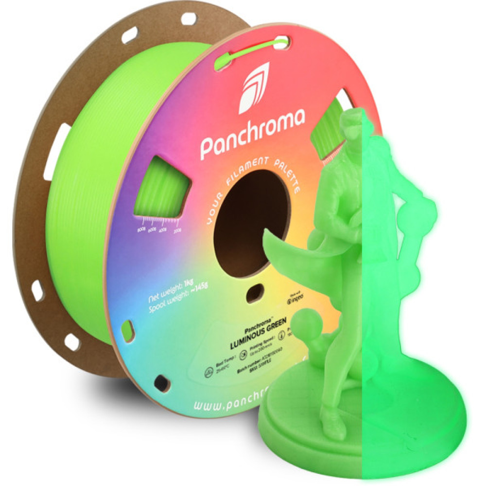 Пластик для 3D-принтера Polymaker PLA PANCHROMA LUMINOUS 1,75mm 1kg GREEN (CA02032)