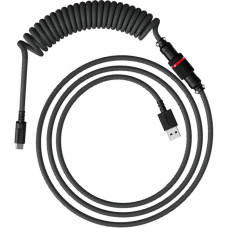 Кабель заряджання/синхронізації HyperX USB-A > USB-C, спіральний, 1.37м, сіро-чорний