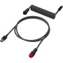 Кабель заряджання/синхронізації HyperX USB-A > USB-C, спіральний, 1.37м, сіро-чорний