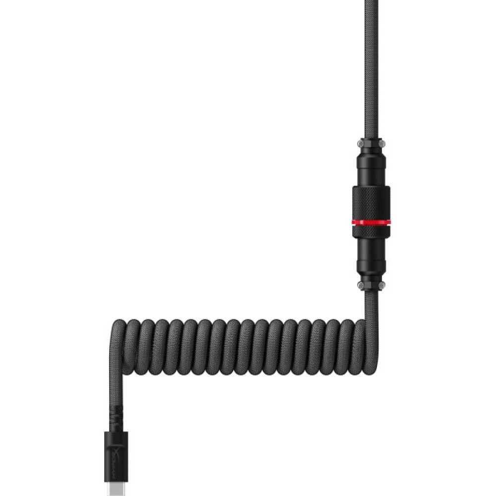 Кабель заряджання/синхронізації HyperX USB-A > USB-C, спіральний, 1.37м, сіро-чорний