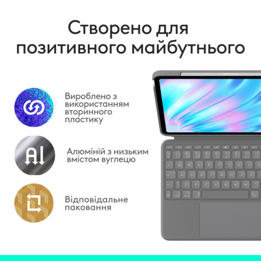 Чохол до планшета Logitech Combo Touch for iPad Air 13-inch (M2) OXFORD GREY - US (L920-012618)