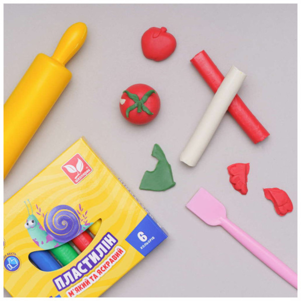 Пластилін Школярик Круглий 6 кольорів 78 г (83811905-UA)