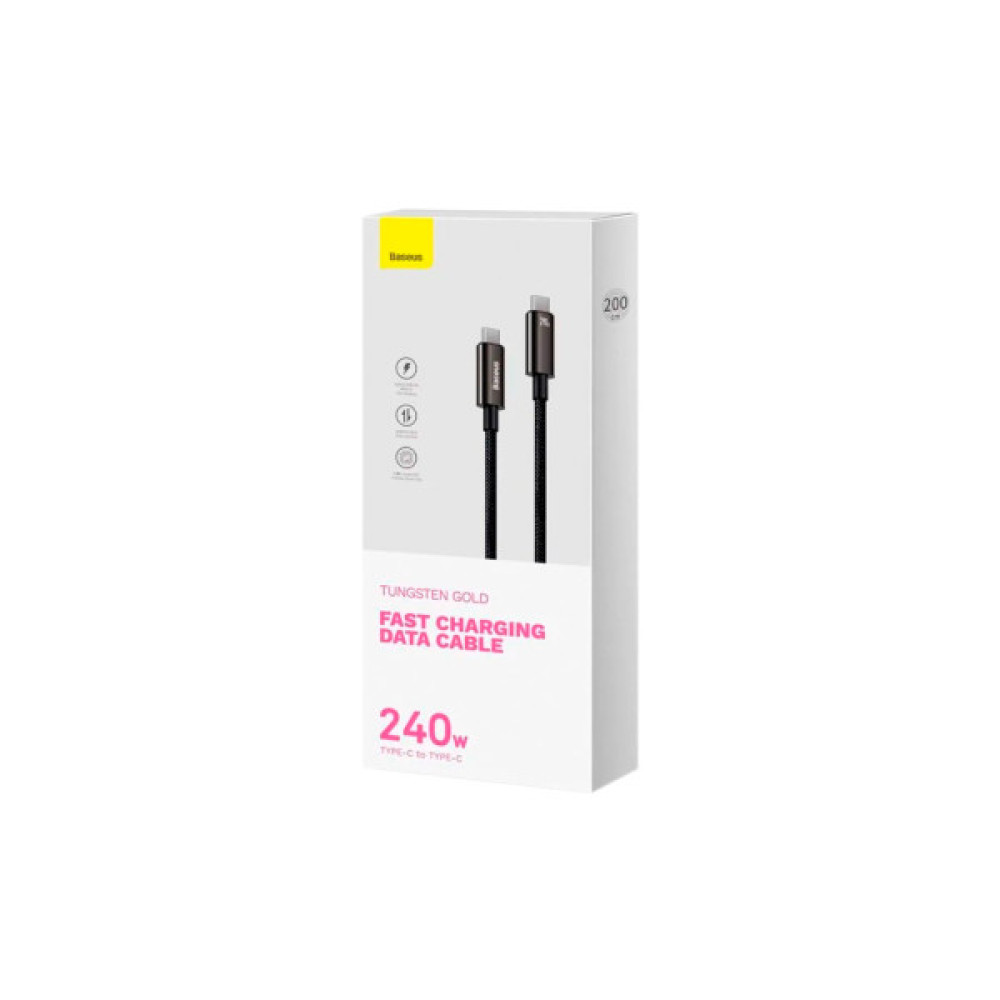 Дата кабель USB-C to USB-C 2.0m 240W Black Baseus (CAWJ040101)
