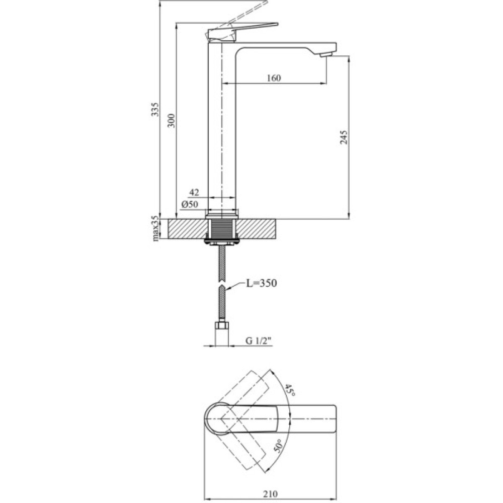 Змішувач Kroner KRP Makon-C010-3 (CV033870)