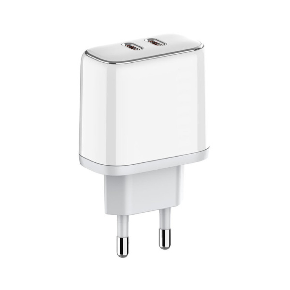 Зарядний пристрій ColorWay Power Delivery Port PPS USB (Type-C PD + Type-C PD) (40W) white (CW-CHS048PD-WT)