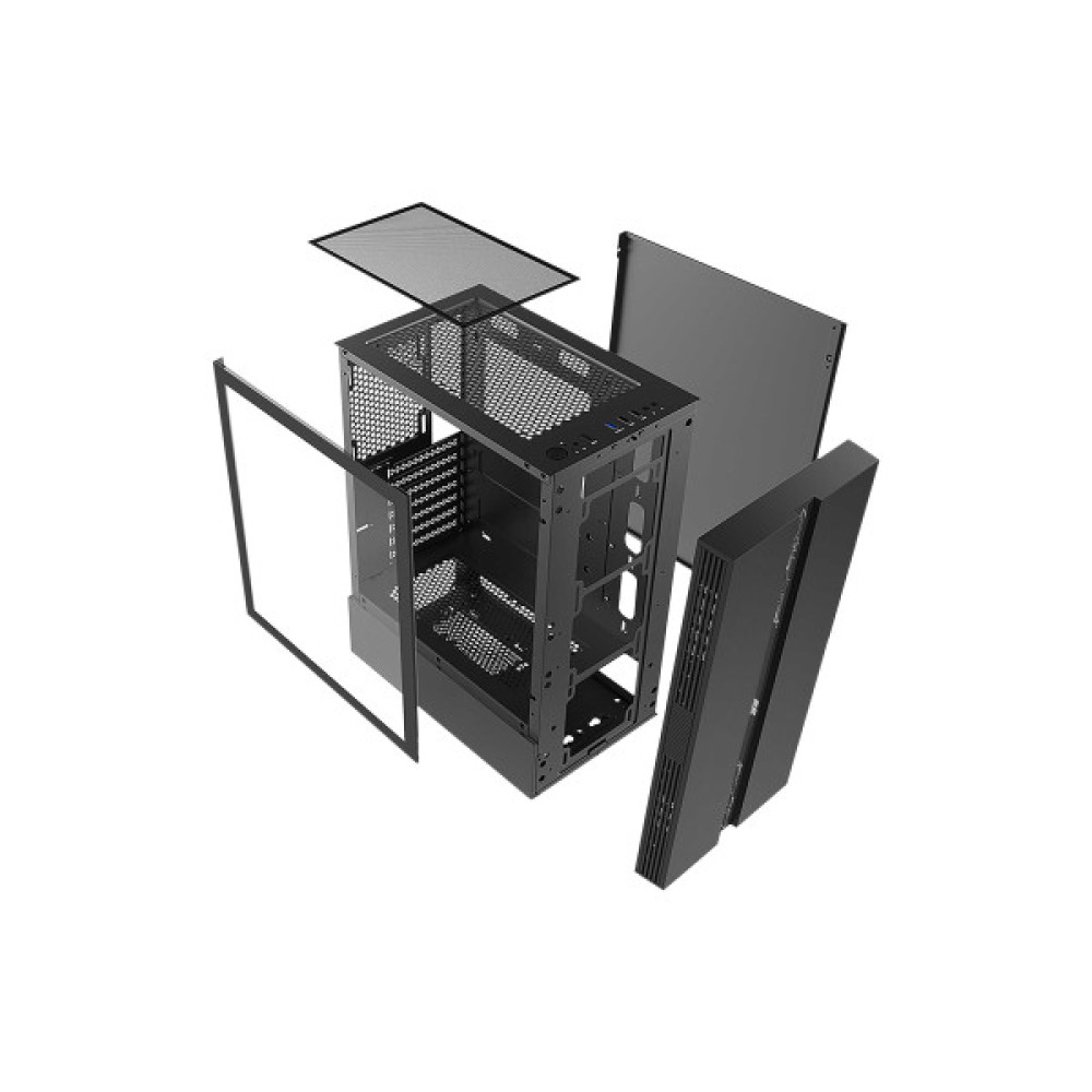 Корпус 2E GAMING Runa G2107 без БЖ 1xUSB3.0, 2xUSB2.0, 1x120мм ARGB, VGA 325мм, LCS ready, TG Side Panel, ATX, чорний