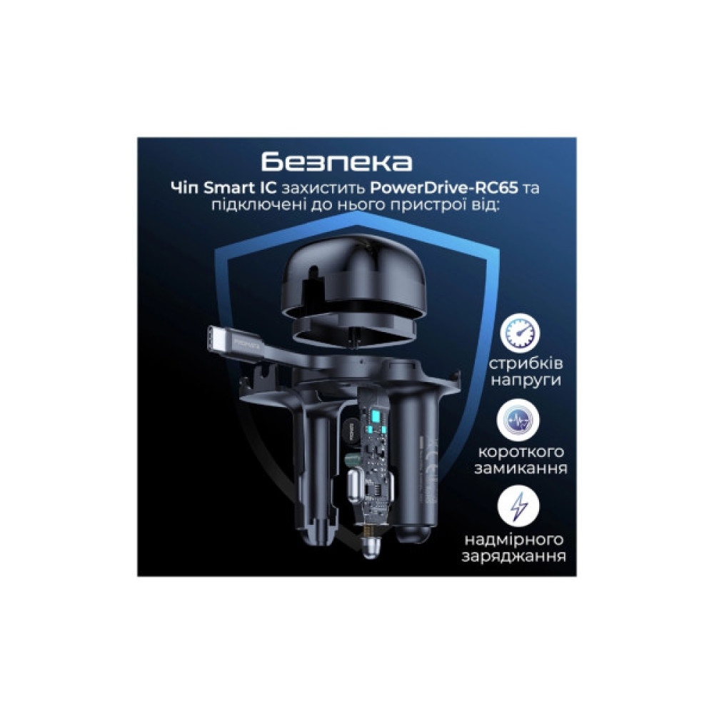 Зарядний пристрій Promate 62W USB-C cable + USB-A/USB-C ports (powerdrive-rc65)