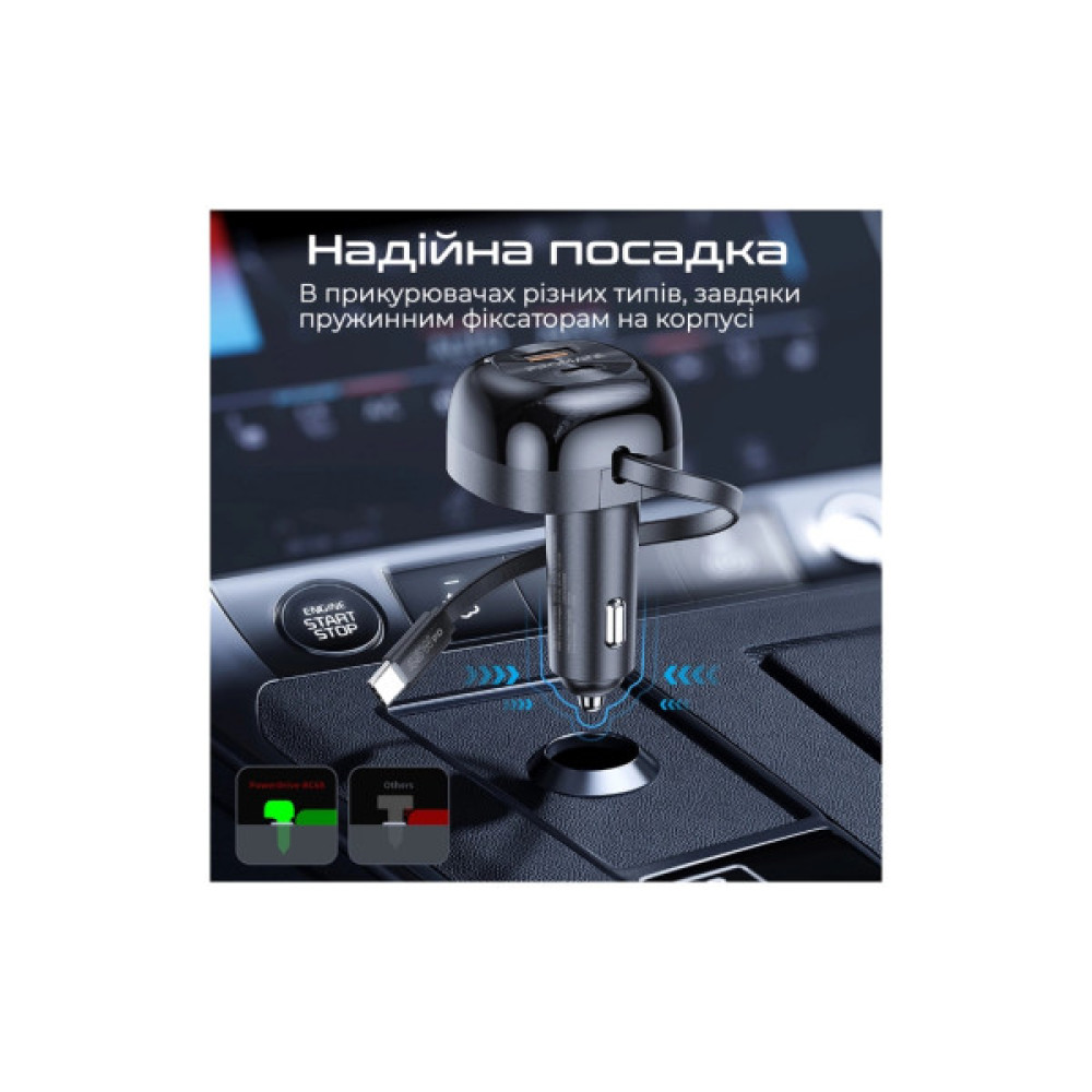 Зарядний пристрій Promate 62W USB-C cable + USB-A/USB-C ports (powerdrive-rc65)