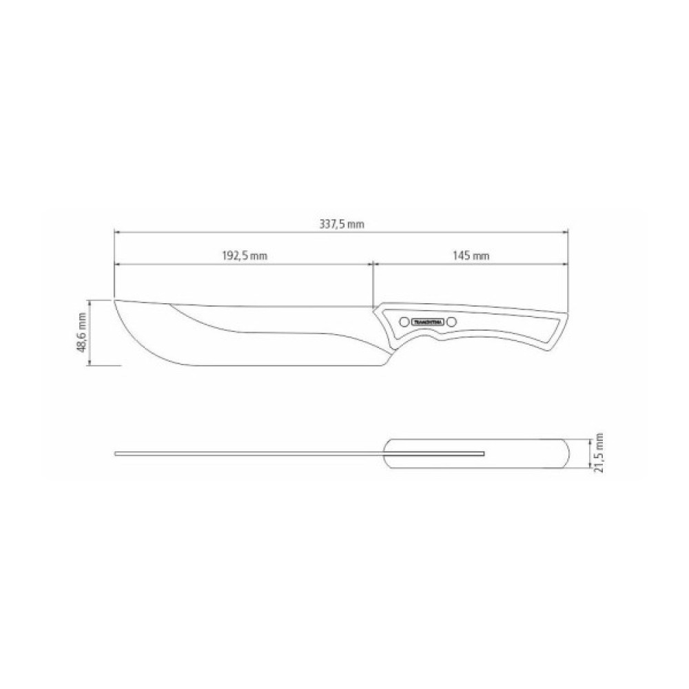 Кухонний ніж Tramontina Churrasco Black для м'яса 203 мм (22843/108)