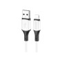 Дата кабель USB 2.0 AM to Lightning 1.0m 2.4A silicone BX79 white BOROFONE (6974443384758)