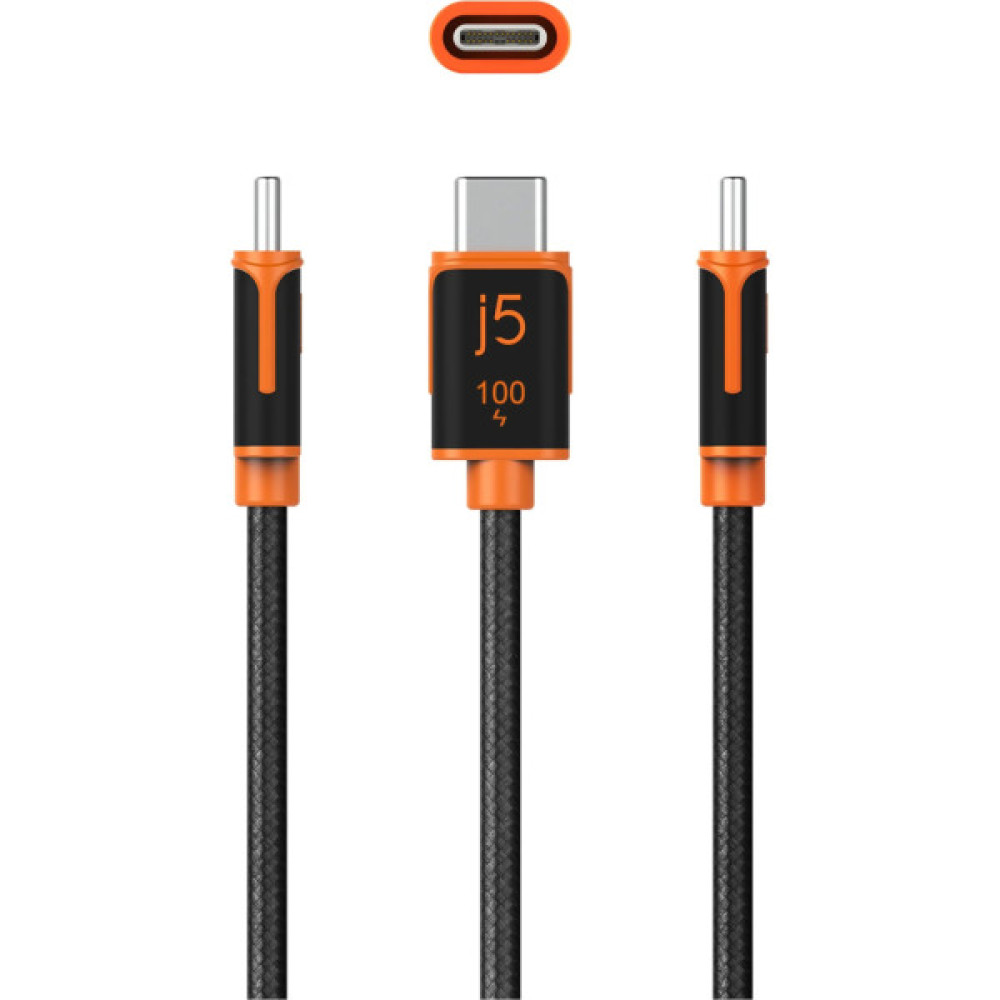 Дата кабель USB-C to USB-C 1.8m 100W (20V/5A) premium J5create (JUCX25L18-N)