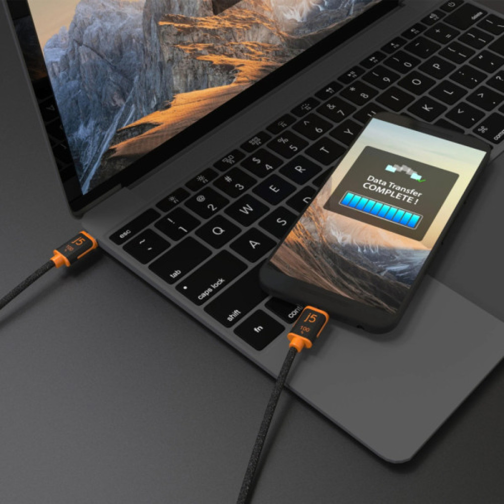 Дата кабель USB-C to USB-C 1.8m 100W (20V/5A) premium J5create (JUCX25L18-N)
