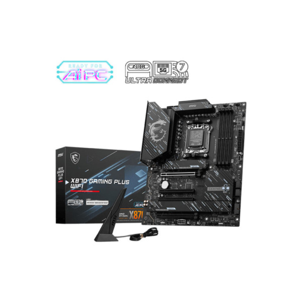 Материнcька плата MSI X870 GAMING PLUS WIFI sAM5 X870 4xDDR5 M.2 HDMI WiFi BT ATX