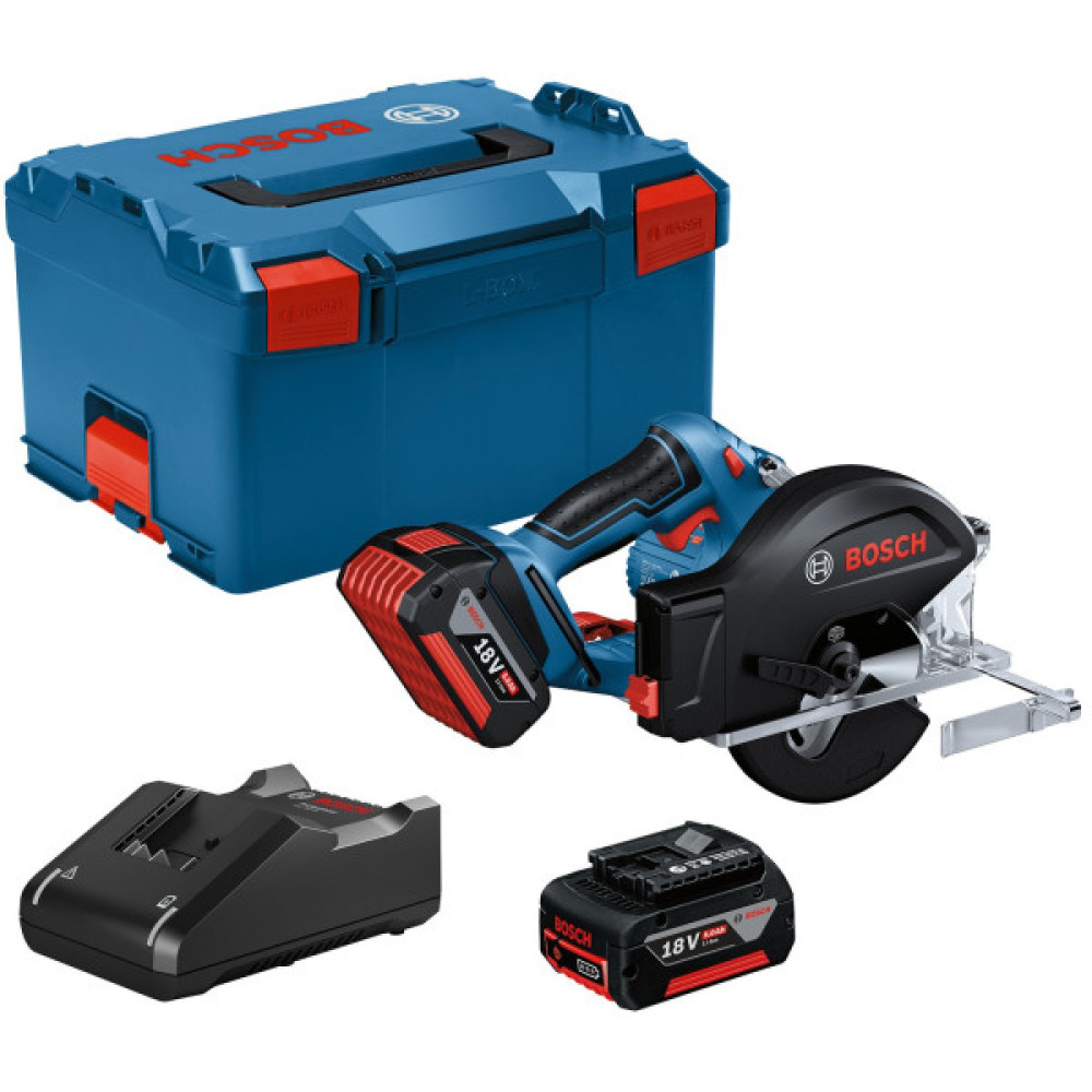 Пила дискова Bosch Professional GKM 18V-50 акумуляторна, 2х18В 5А·год, 136мм, 4250об·хв, 2.2кг