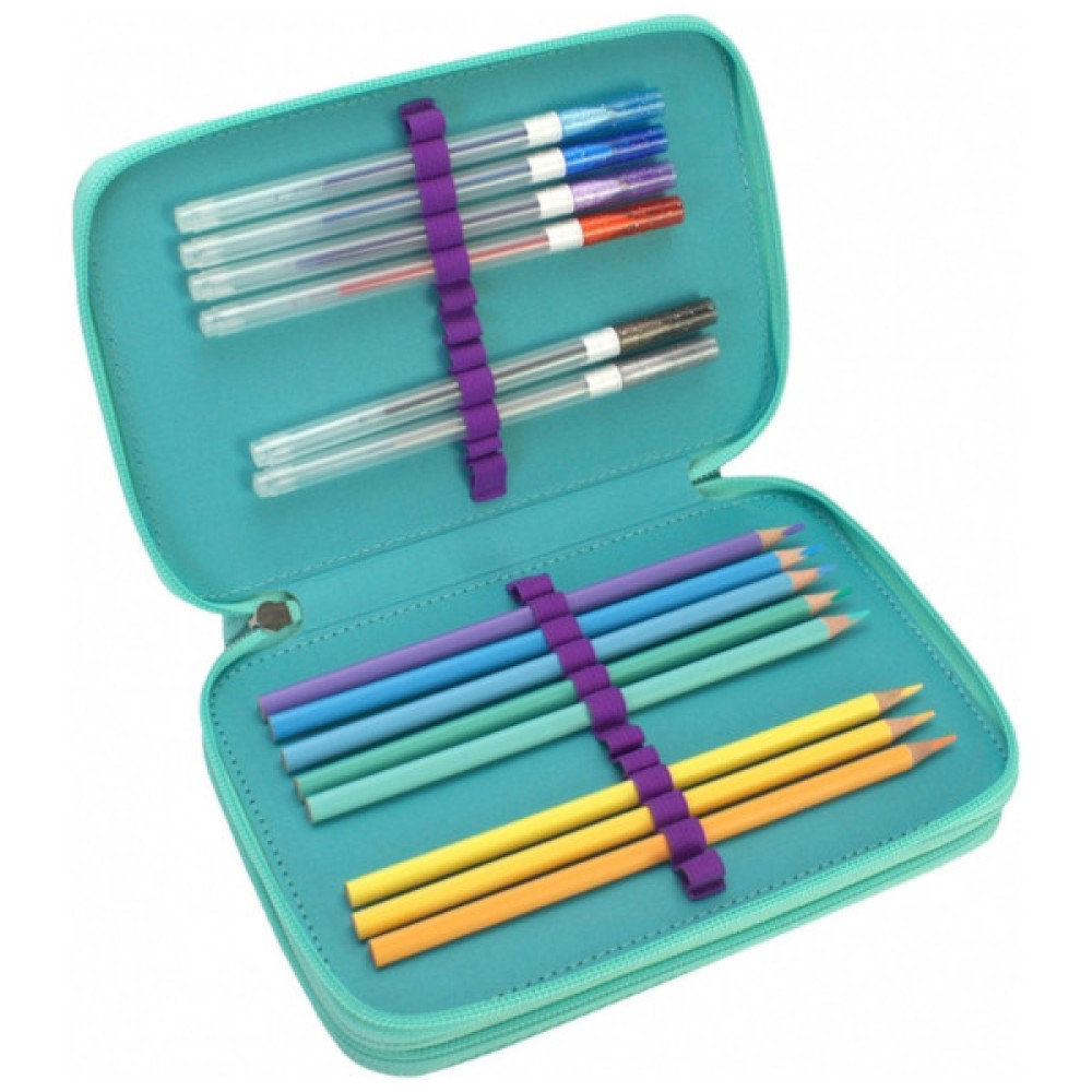 Пенал Cool For School 2 відділення з відворотами Фіолетовий (CF87279)