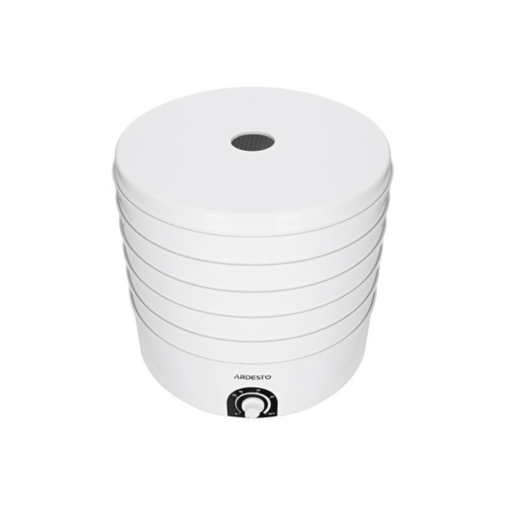 Сушарка для продуктів ARDESTO FDB-5385, 520Вт, піддонів -5x4см, діаметр-38,5см, макс-70°С, рег.темп, пластик , білий