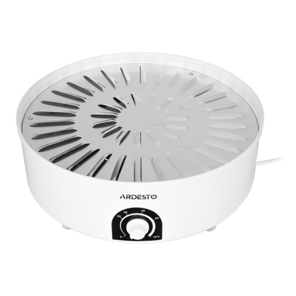 Сушарка для продуктів ARDESTO FDB-5385, 520Вт, піддонів -5x4см, діаметр-38,5см, макс-70°С, рег.темп, пластик , білий