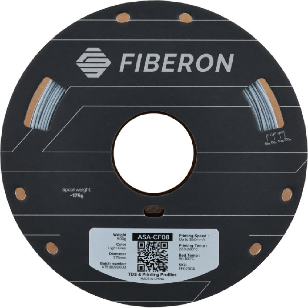 Пластик для 3D-принтера Polymaker ASA-CF08 Fiberon 1,75mm 0,5kg Light Grey (FF02004)