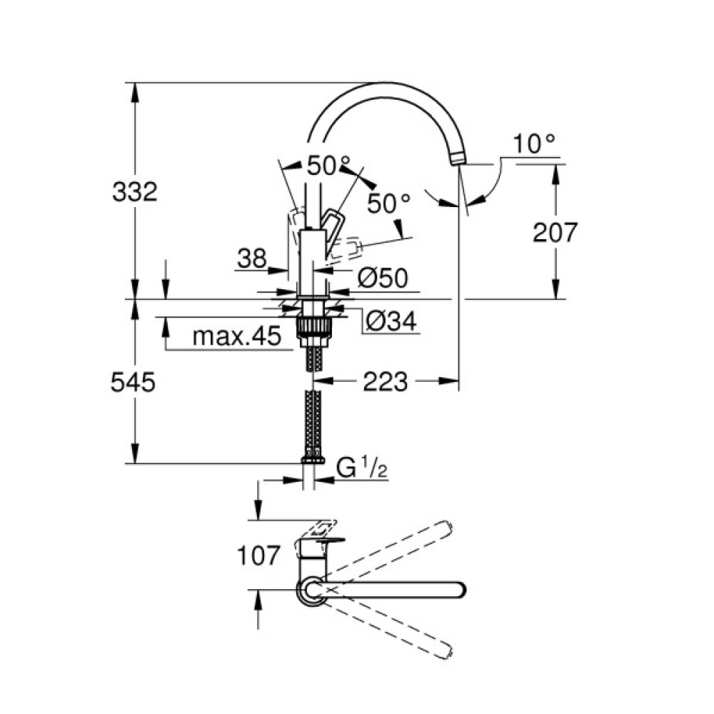 Змішувач Grohe 31232001 (CV031944)