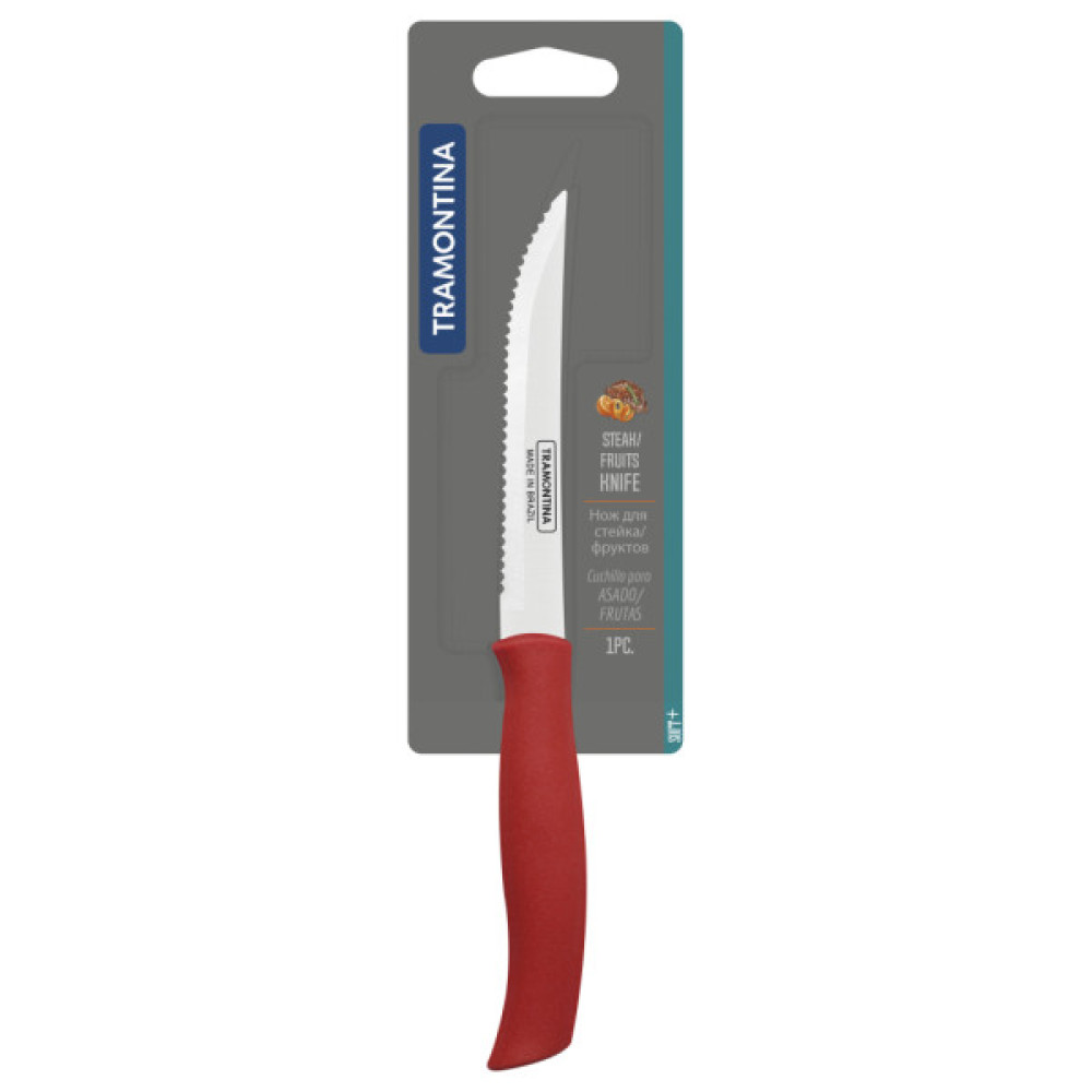 Кухонний ніж Tramontina Soft Plus Red Steak 127 мм (23661/175)