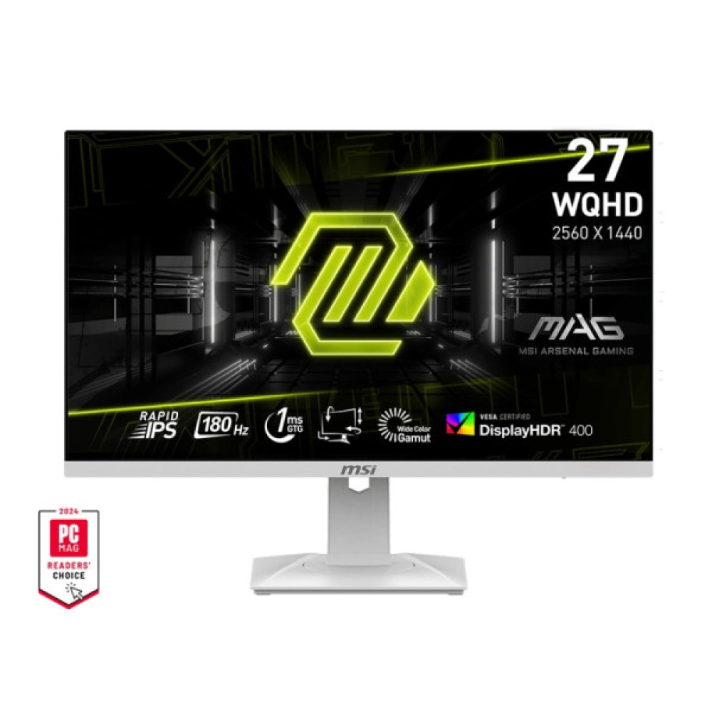 Монітор MSI 27" MAG 274QRFW 2xHDMI, DP, Audio, IPS, 2560x1440, 180Hz, 1ms, sRGB 123%, FreeSync, Pivot, HDR400, білий