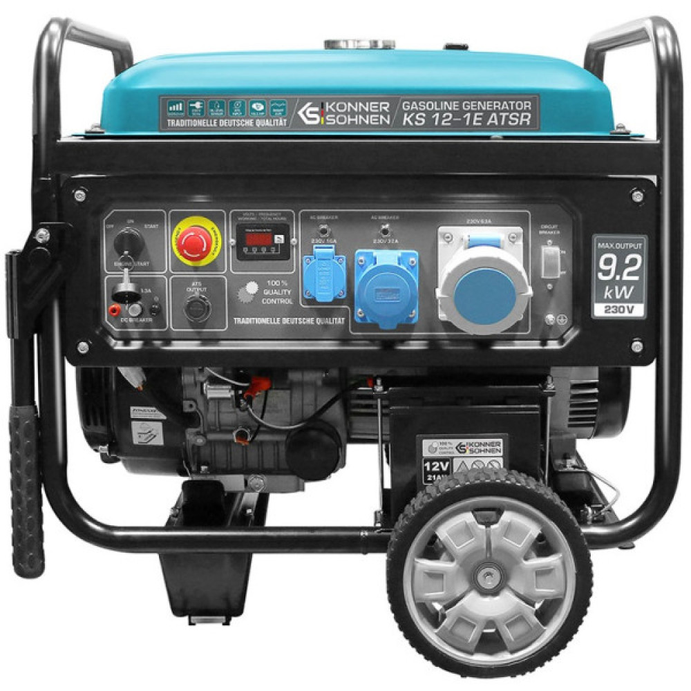 Генератор бензиновий Konner&Sohnen 12-1E ATSR, 230В, 9.2кВт, АВР(ATS), електростартер, 120кг