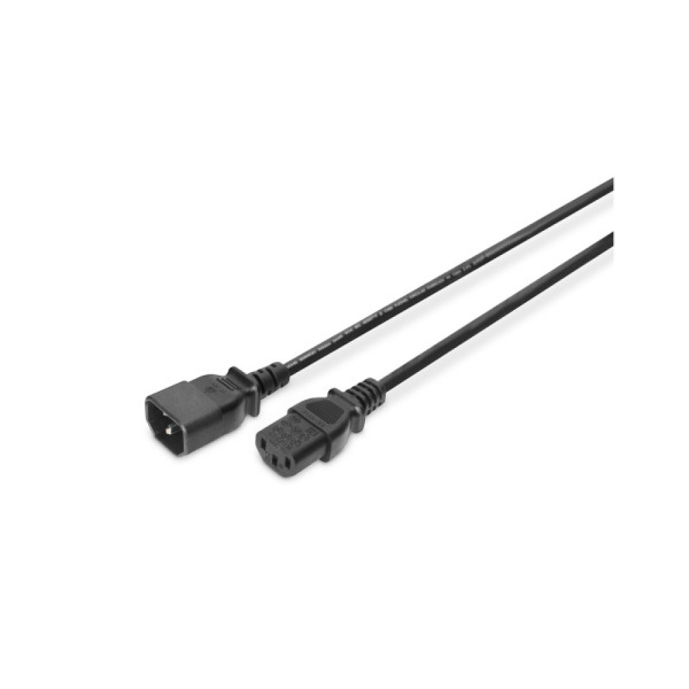 Кабель живлення C13 to C14 1.2m 0.75mm2 Digitus (AK-440201-012-S)