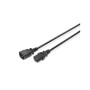Кабель живлення C13 to C14 1.2m 0.75mm2 Digitus (AK-440201-012-S)