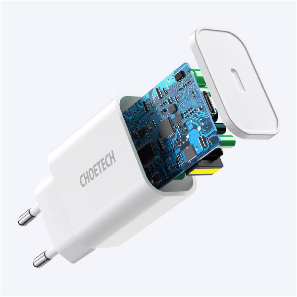 Зарядний пристрій Choetech USB-C PD20W white (Q5004-V5)