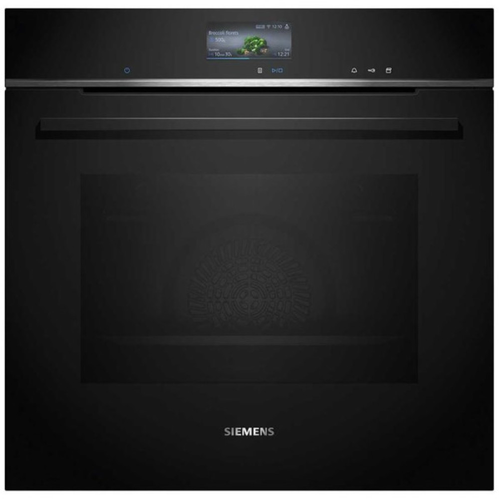 Духова шафа Siemens електрична, 71л, A+, пара, дисплей, конвекція, чорний
