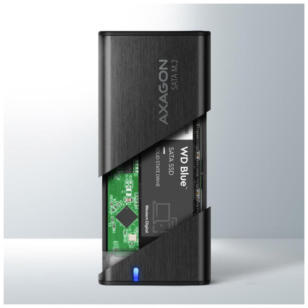 Кишеня зовнішня AXAGON USB-C 3.2 Gen 2 metal box for M.2 SATA SSD RAW (EEM2-SBC)