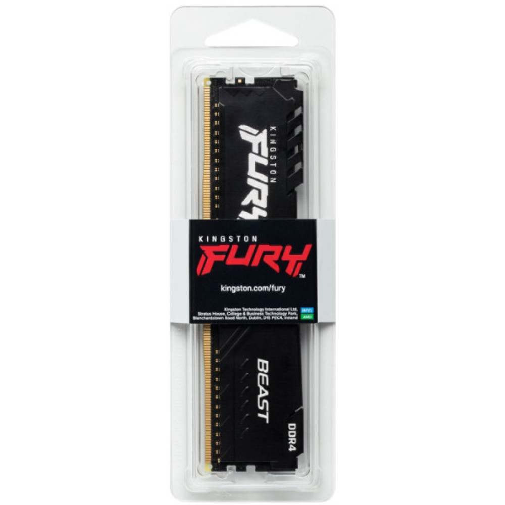 Модуль пам'яті для комп'ютера DDR4 16GB 3200 MHz Beast Black Kingston Fury (ex.HyperX) (KF432C16BB1/16WP)