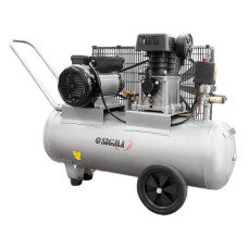 Компресор Sigma двоциліндровий ремінний 2.5кВт 335л/хв 10бар 50л (2 крана) (7044121)