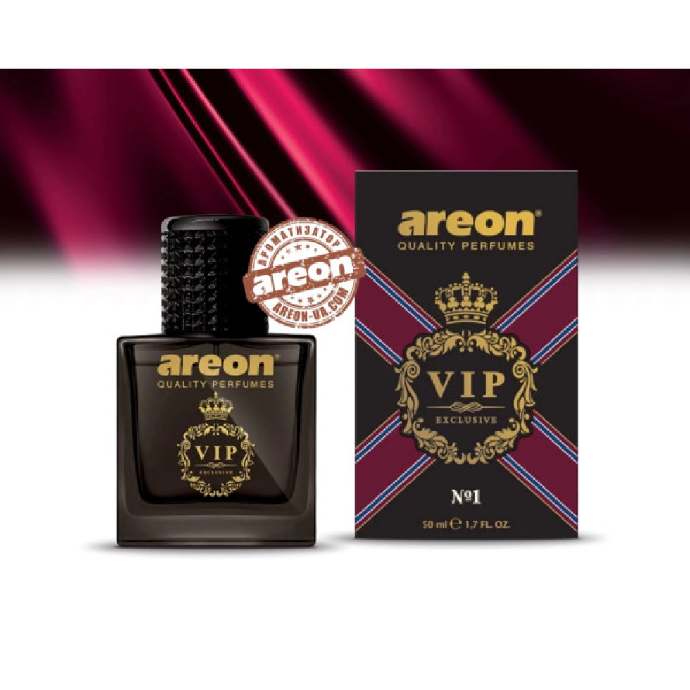 Ароматизатор для автомобіля Areon VIP 1 скло 50 мл Чорний дизайн (85016)