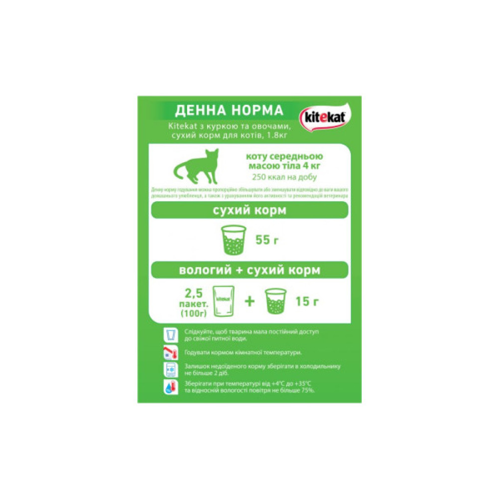 Сухий корм для кішок Kitekat Курка з овочами 1.8 кг (5900951137884)