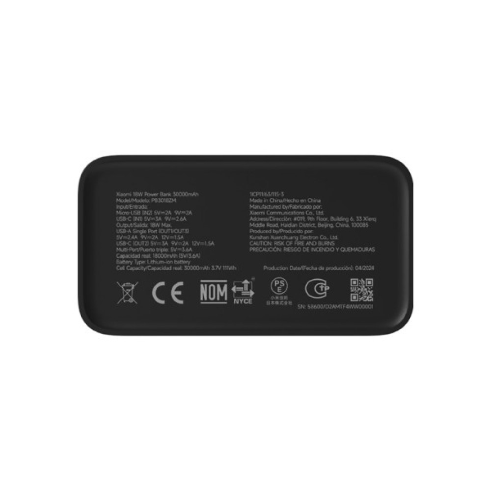 Батарея універсальна Xiaomi 30000mAh 18W, black (BHR9126GL)