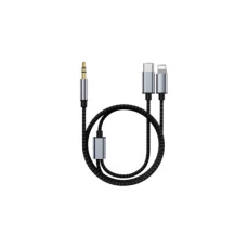 Кабель мультимедійний 3.5mm M to USB-C + Lightning 1.15m XoKo (XK-MH-232)