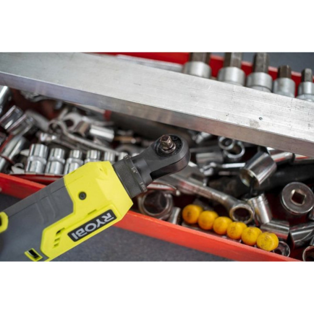 Тріскачка акумуляторна Ryobi ONE+ R18RW2-0 18В 280об·хв 60Нм 1/4" 4 положення головки 1кг без АКБ та ЗП