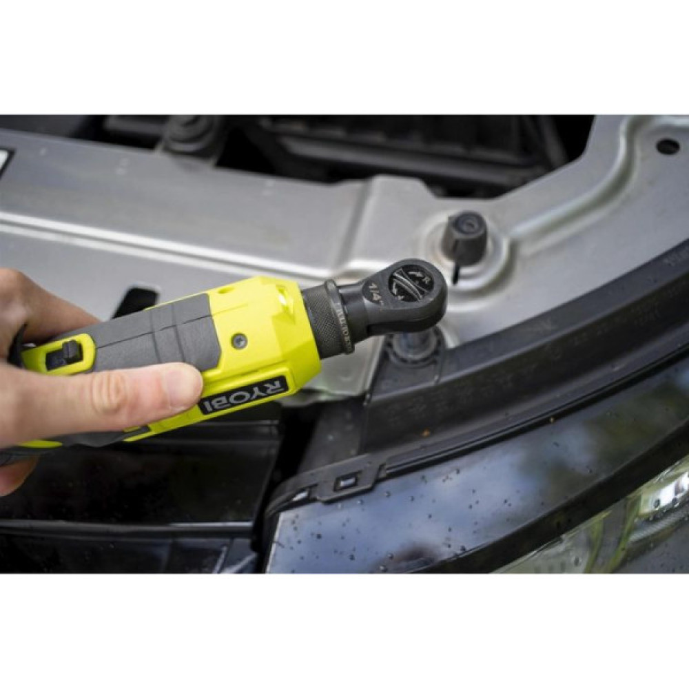 Тріскачка акумуляторна Ryobi ONE+ R18RW2-0 18В 280об·хв 60Нм 1/4" 4 положення головки 1кг без АКБ та ЗП