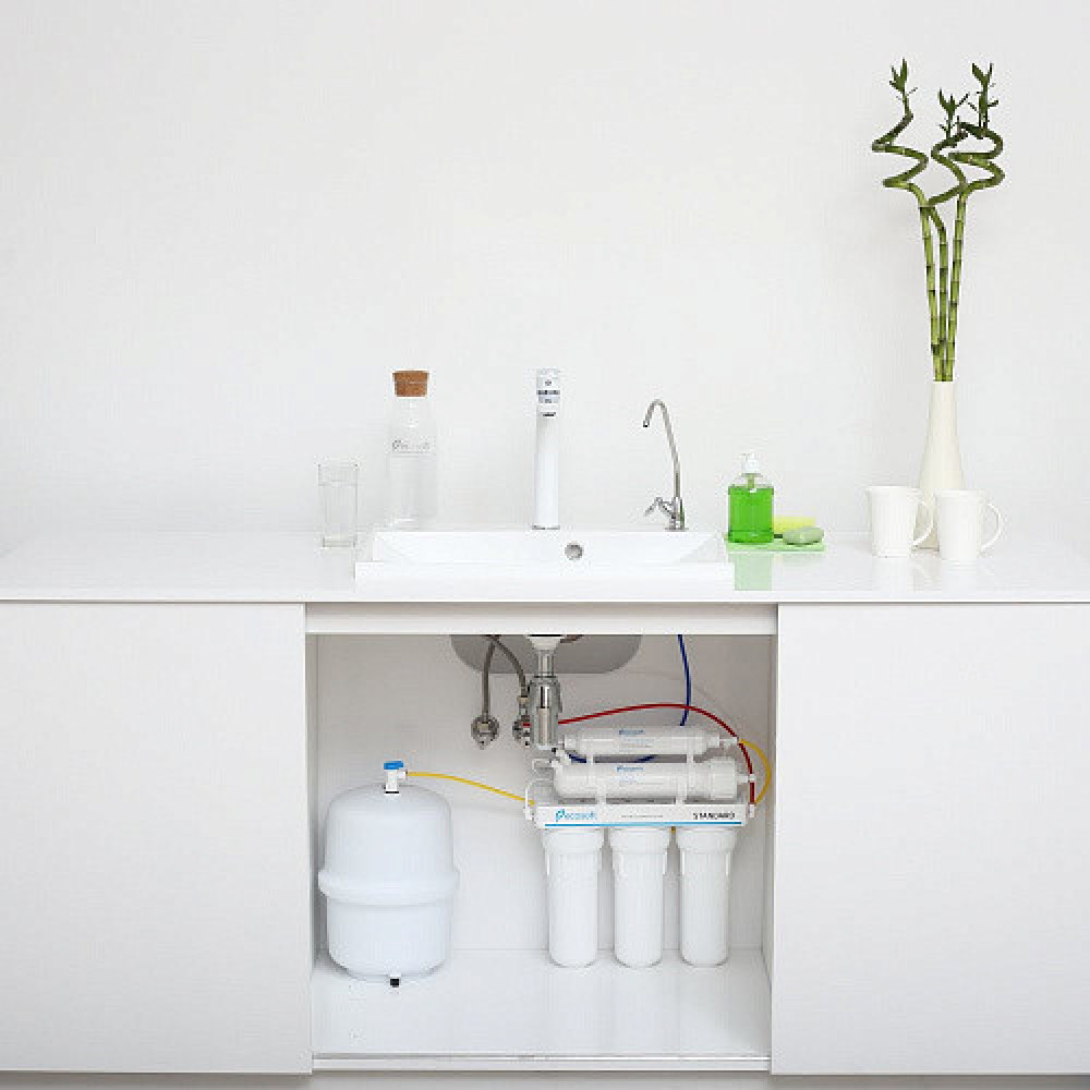 Фільтр зворотного осмосу Ecosoft Standard 5-50M PRO з мінералізатором, мембрана 50gpd, кран капля, дренаж 1:2