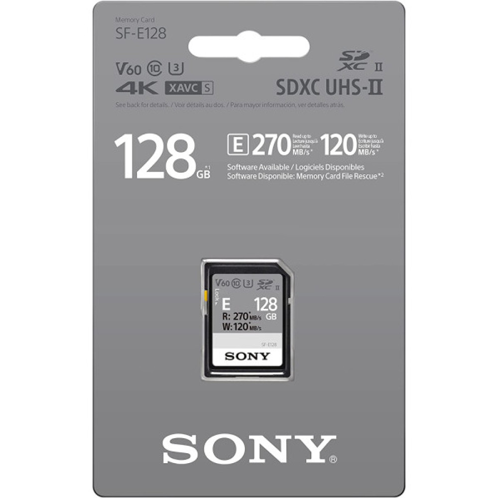 Карта пам'яті Sony SDXC  128GB C10 UHS-II U3 V60 R270/W120MB/s Entry